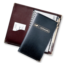 dark blue stitched vinyl planning diary