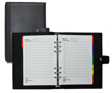 undated organizer with faux leather cover