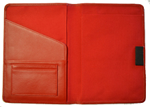 inside red classic leather planner